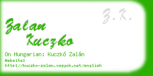 zalan kuczko business card